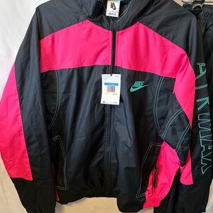 Nike Black & Hot Pink Track Jacket with pants set: Teal Logo